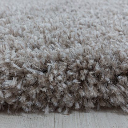 Fluffy Rond Vloerkleed – Beige – Hoogpolig & Extra Zacht