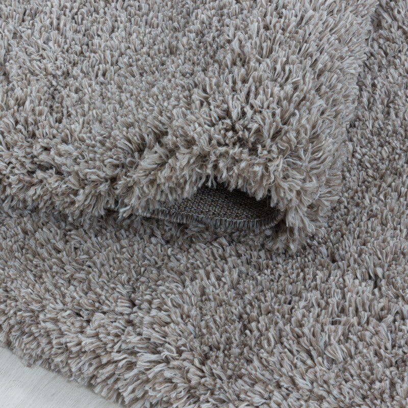 Fluffy Rond Vloerkleed – Beige – Hoogpolig & Extra Zacht
