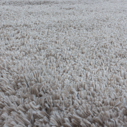 Fluffy Rond Vloerkleed – Beige – Hoogpolig & Extra Zacht