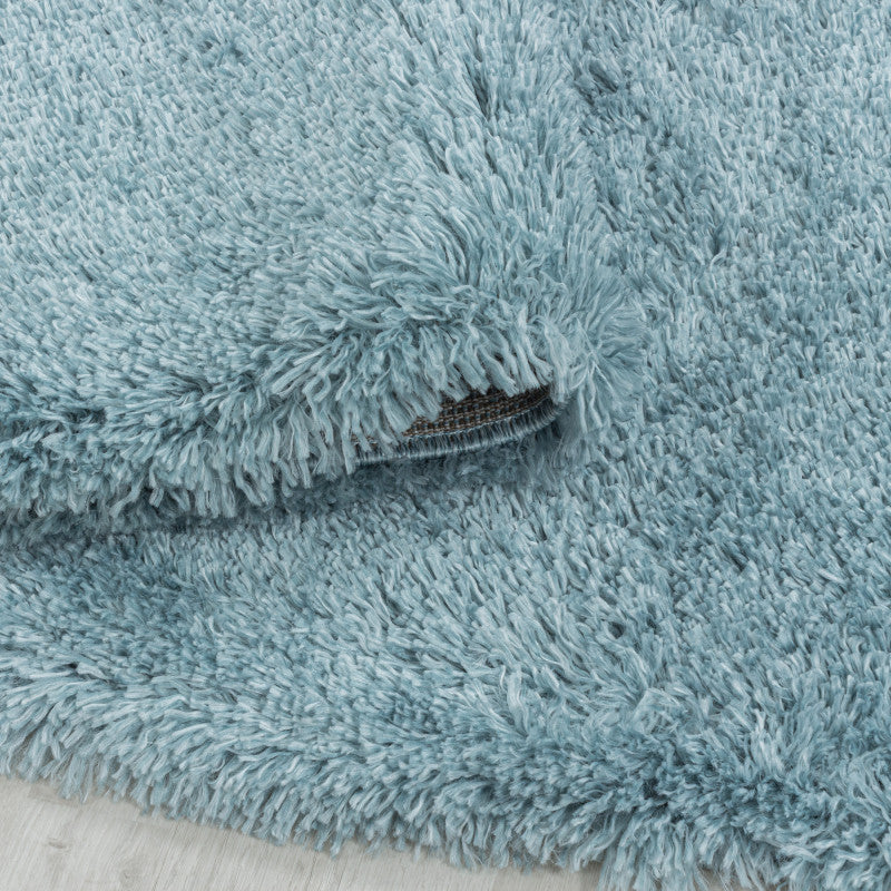 Fluffy Rond Vloerkleed – Aqua – Hoogpolig & Extra Zacht