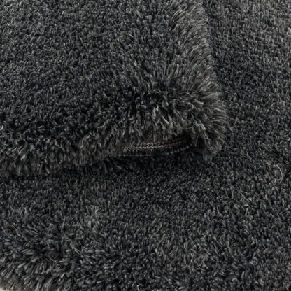 Fluffy Rond Vloerkleed – Grijs – Hoogpolig & Extra Zacht
