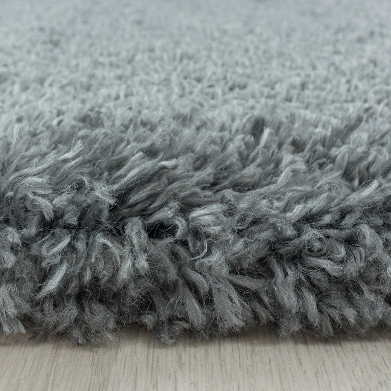 Fluffy Rond Vloerkleed – Lichtgrijs – Hoogpolig & Extra Zacht