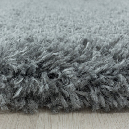 Fluffy Rond Vloerkleed – Lichtgrijs – Hoogpolig & Extra Zacht
