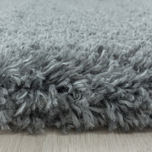 Fluffy Rond Vloerkleed – Lichtgrijs – Hoogpolig & Extra Zacht