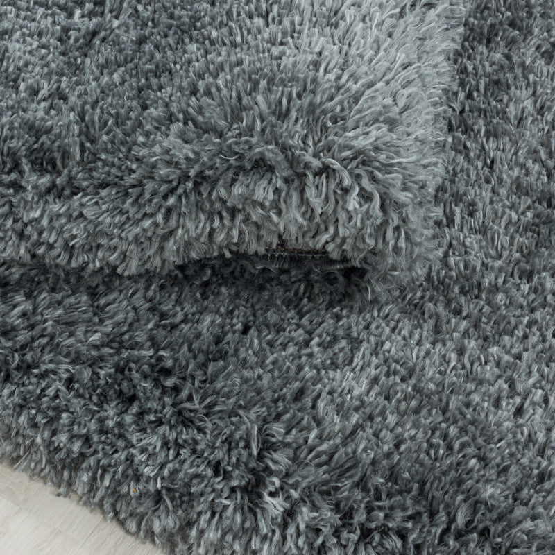 Fluffy Rond Vloerkleed – Lichtgrijs – Hoogpolig & Extra Zacht