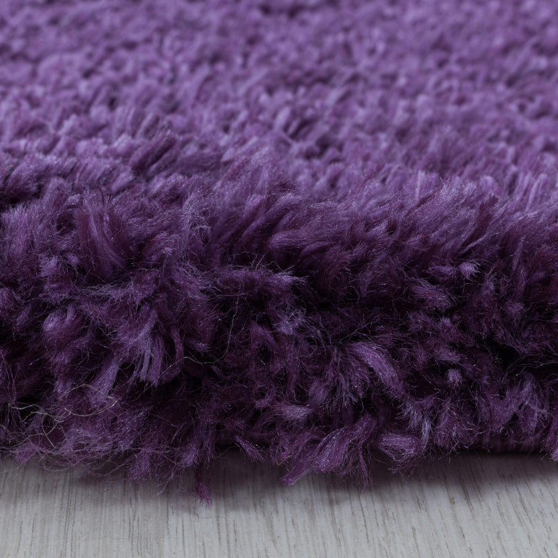 Fluffy Rond Vloerkleed – Lila – Hoogpolig & Extra Zacht