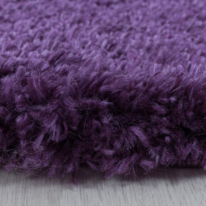 Fluffy Rond Vloerkleed – Lila – Hoogpolig & Extra Zacht