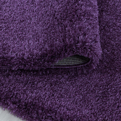 Fluffy Rond Vloerkleed – Lila – Hoogpolig & Extra Zacht