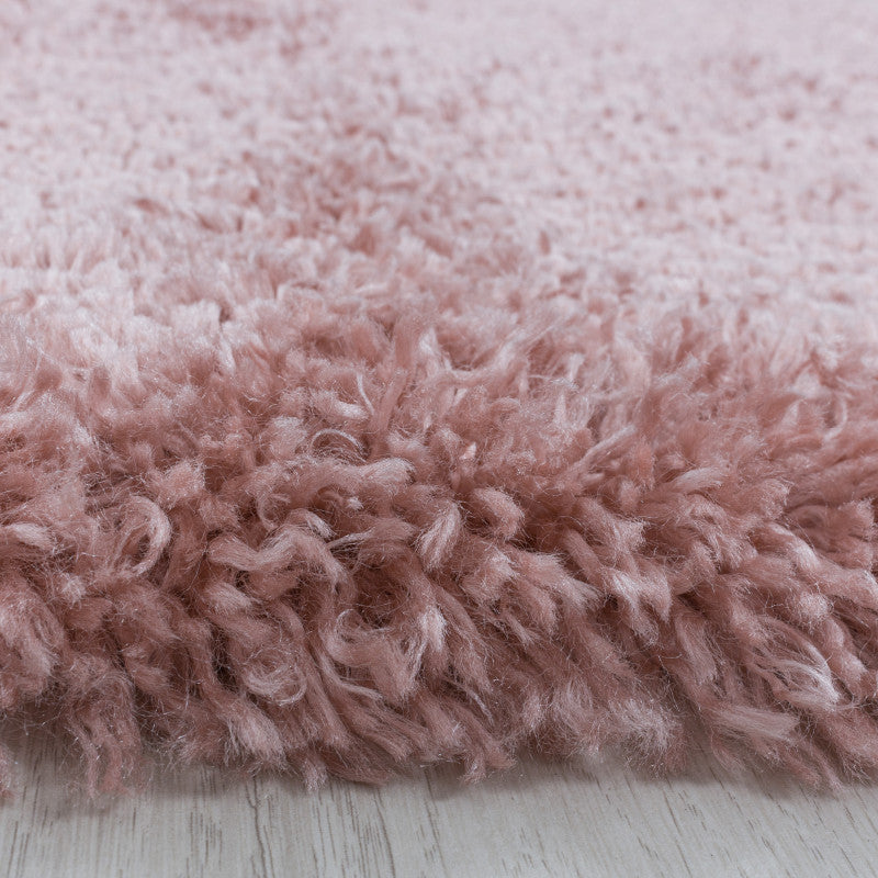 Fluffy Rond Vloerkleed – Roze – Hoogpolig & Extra Zacht