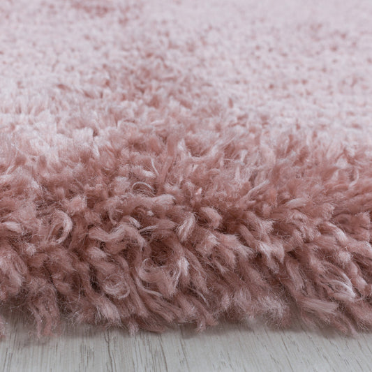 Fluffy Rond Vloerkleed – Roze – Hoogpolig & Extra Zacht