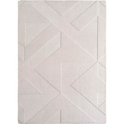 Pompei Quadro Ivory – Geometrisch Blokdesign – Laagpolig Vloerkleed