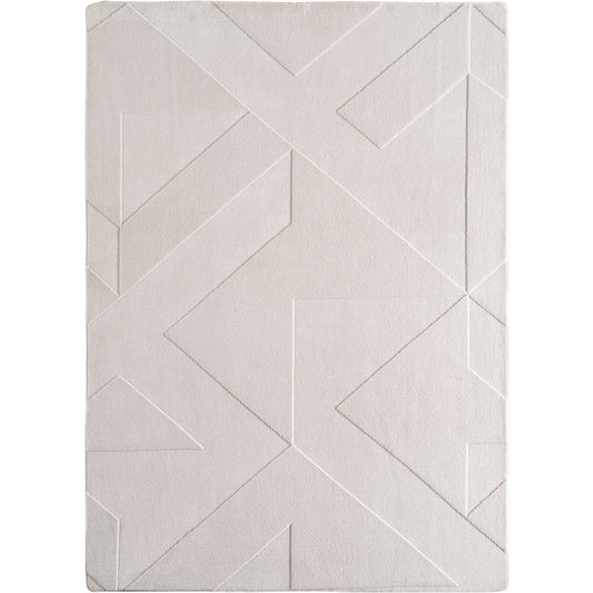 Pompei Quadro Ivory – Geometrisch Blokdesign – Laagpolig Vloerkleed