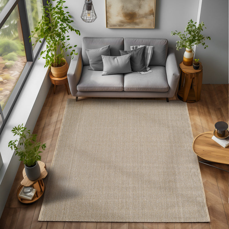Loom Vloerkleed – Beige – Effen & Modern – Laagpolig Vloerkleed