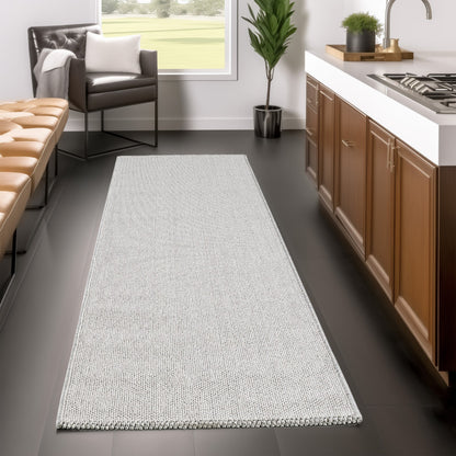 Loom Vloerkleed – Zilver – Effen & Modern – Laagpolig Vloerkleed