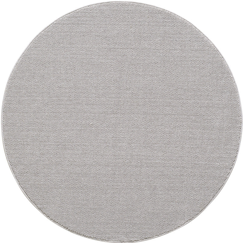 Loom Vloerkleed Rond – Zilver – Effen & Modern – Laagpolig Vloerkleed