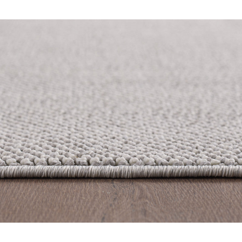 Loom Vloerkleed Rond – Zilver – Effen & Modern – Laagpolig Vloerkleed