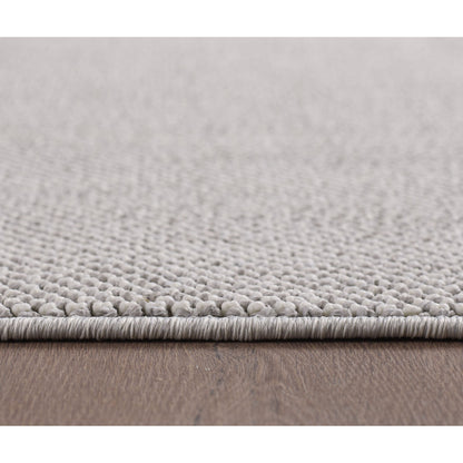 Loom Vloerkleed Rond – Zilver – Effen & Modern – Laagpolig Vloerkleed
