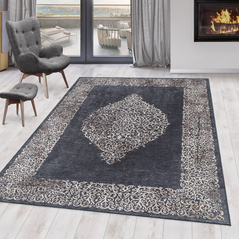 Fiesta Vloerkleed – Zwart – Wasbaar