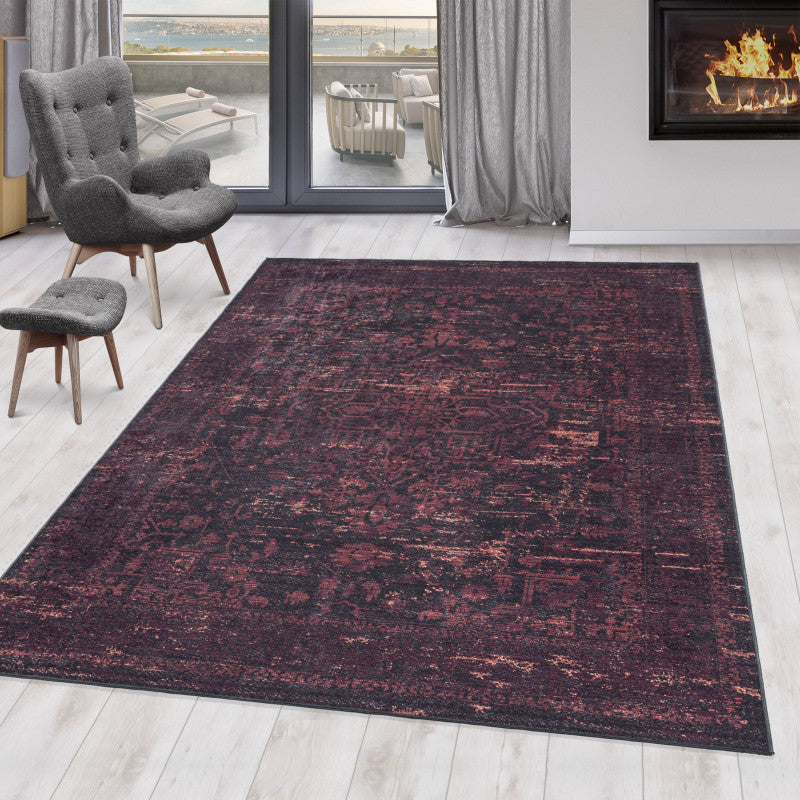 Fiesta Vloerkleed – Zwart/Rood – Wasbaar