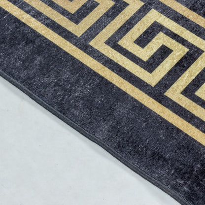 Fiesta Vloerkleed – Zwart/Goud – Wasbaar