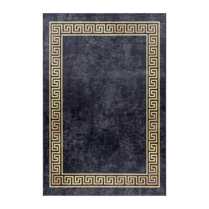 Fiesta Vloerkleed – Zwart/Goud – Wasbaar