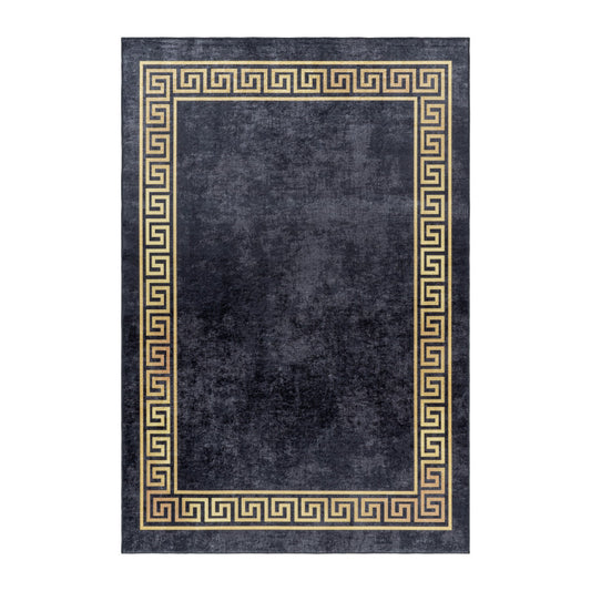 Fiesta Vloerkleed – Zwart/Goud – Wasbaar