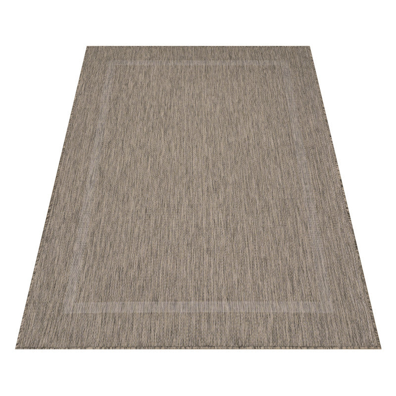 Relax Vloerkleed – Bruin – Laagpolig Kaderdesign – Voor Binnen & Buiten