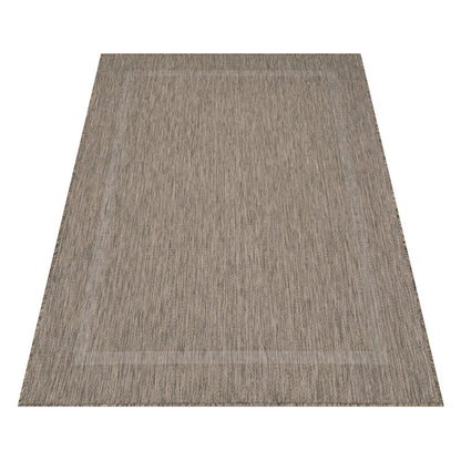 Relax Vloerkleed – Bruin – Laagpolig Kaderdesign – Voor Binnen & Buiten