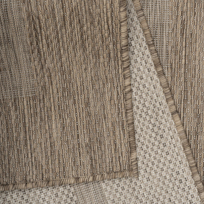 Relax Vloerkleed – Bruin – Laagpolig Kaderdesign – Voor Binnen & Buiten