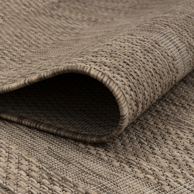 Relax Vloerkleed – Bruin – Laagpolig Kaderdesign – Voor Binnen & Buiten