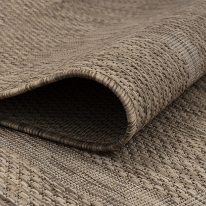 Relax Vloerkleed – Bruin – Laagpolig Kaderdesign – Voor Binnen & Buiten