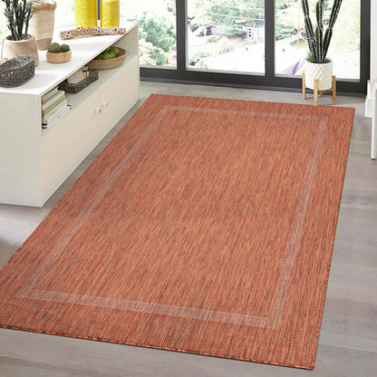 Relax Vloerkleed – Koper – Laagpolig Kaderdesign – Voor Binnen & Buiten