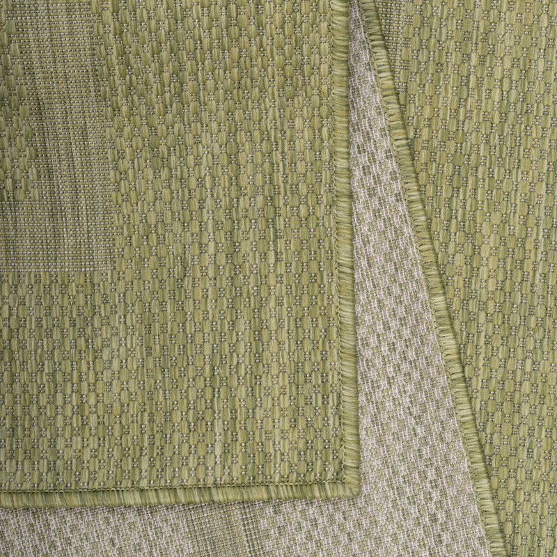 Relax Vloerkleed – Groen – Laagpolig Kaderdesign – Voor Binnen & Buiten