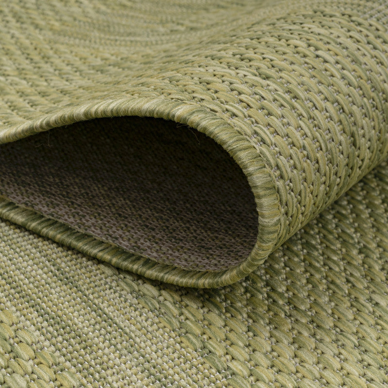 Relax Vloerkleed – Groen – Laagpolig Kaderdesign – Voor Binnen & Buiten