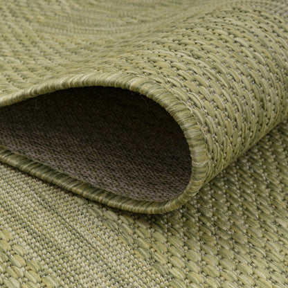 Relax Vloerkleed – Groen – Laagpolig Kaderdesign – Voor Binnen & Buiten
