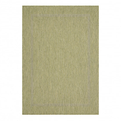 Relax Vloerkleed – Groen – Laagpolig Kaderdesign – Voor Binnen & Buiten