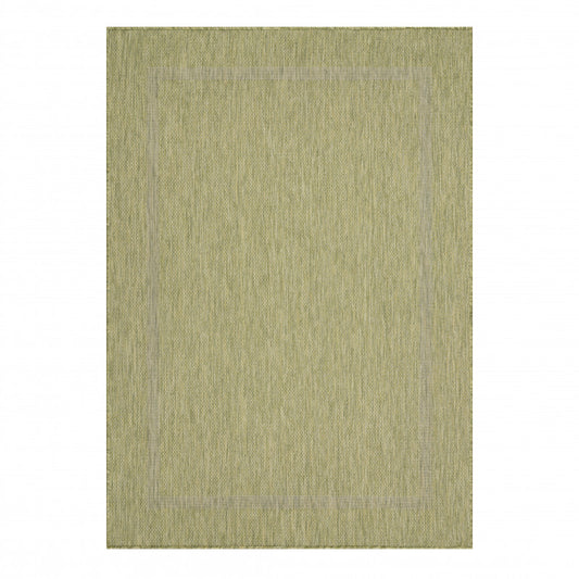 Relax Vloerkleed – Groen – Laagpolig Kaderdesign – Voor Binnen & Buiten