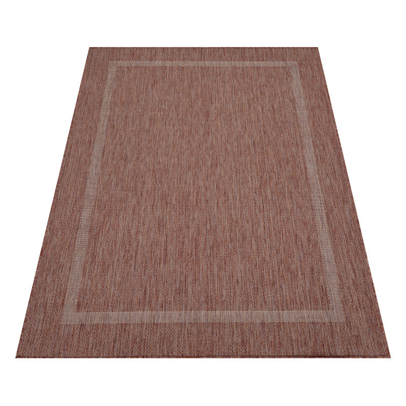 Relax Vloerkleed – Rood – Laagpolig Kaderdesign – Voor Binnen & Buiten
