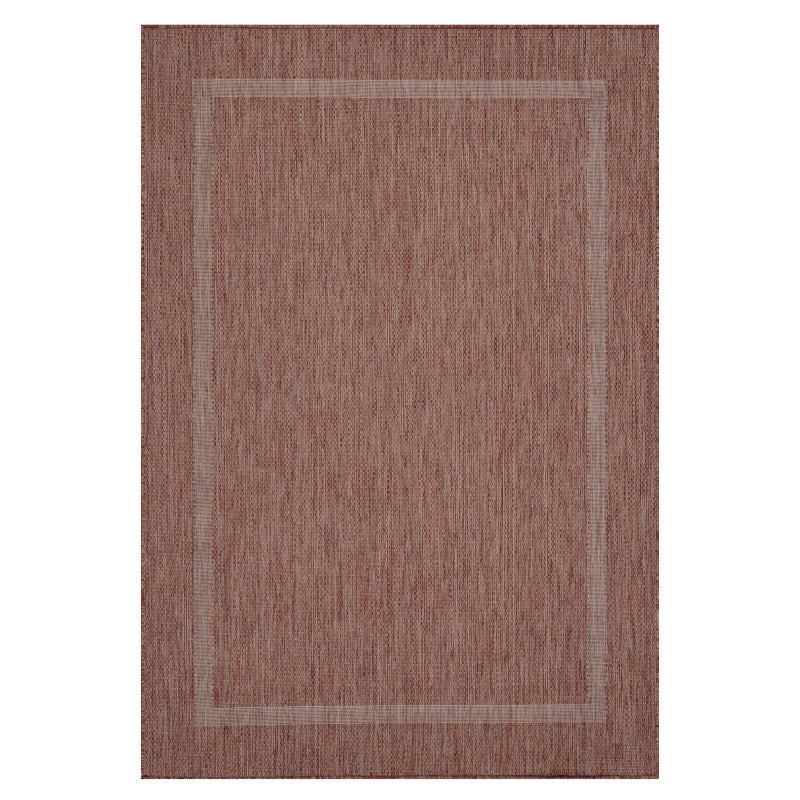 Relax Vloerkleed – Rood – Laagpolig Kaderdesign – Voor Binnen & Buiten