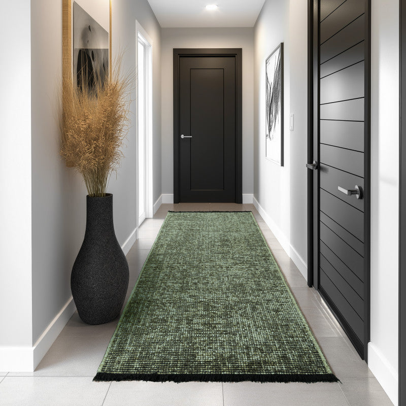 Space – Groen Vintage Look – Laagpolig Vloerkleed