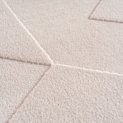 Pompei Quadro Ivory – Geometrisch Blokdesign – Laagpolig Vloerkleed