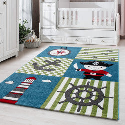 Kids Vloerkleed – Kindervloerkleed – Piraat Multi – Anti-Allergisch