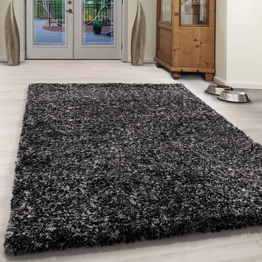 Enjoy Shaggy – Hoogpolig Vloerkleed – 3D-effect – Gemêleerd Antraciet/Wit/Grijs