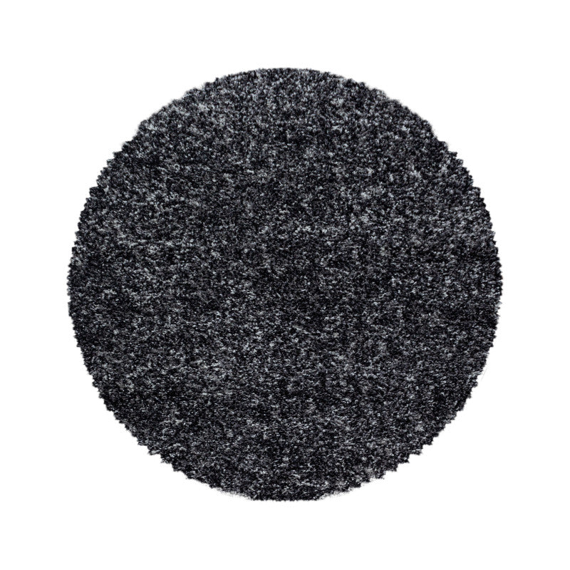 Enjoy Rond Shaggy – Hoogpolig Vloerkleed – 3D-effect – Gemêleerd Antraciet/Wit/Grijs