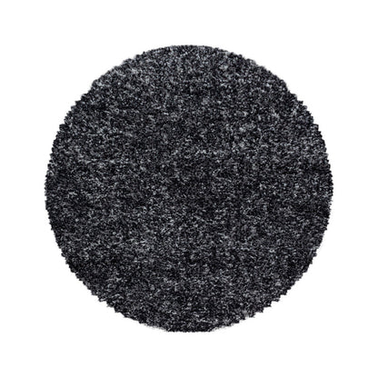 Enjoy Rond Shaggy – Hoogpolig Vloerkleed – 3D-effect – Gemêleerd Antraciet/Wit/Grijs