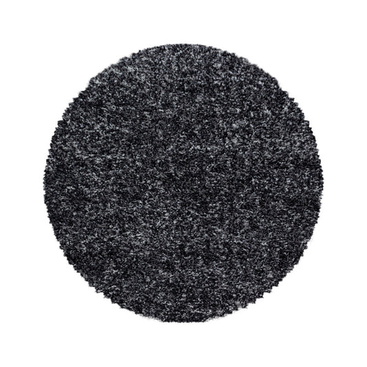 Enjoy Rond Shaggy – Hoogpolig Vloerkleed – 3D-effect – Gemêleerd Antraciet/Wit/Grijs