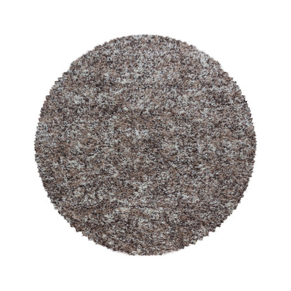 Enjoy RondShaggy – Hoogpolig Vloerkleed – 3D-effect – Gemêleerd Beige/Mocca/Crème