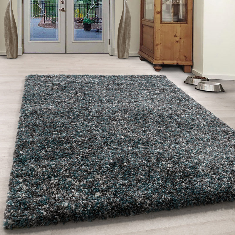 Enjoy Shaggy – Hoogpolig Vloerkleed – 3D-effect – Gemêleerd Blauw/Grijs/Crème