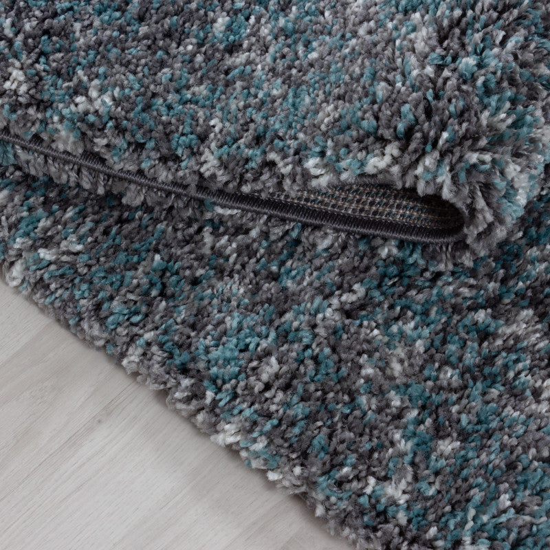 Enjoy Shaggy – Hoogpolig Vloerkleed – 3D-effect – Gemêleerd Blauw/Grijs/Crème