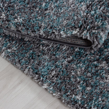 Enjoy Shaggy – Hoogpolig Vloerkleed – 3D-effect – Gemêleerd Blauw/Grijs/Crème